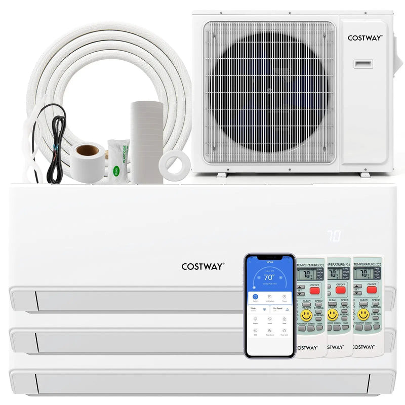 36000 BTU 3 Zone 23 SEER2 Mini Split Air Conditioner Wifi Enabled with Heat Pump by DirectDeals