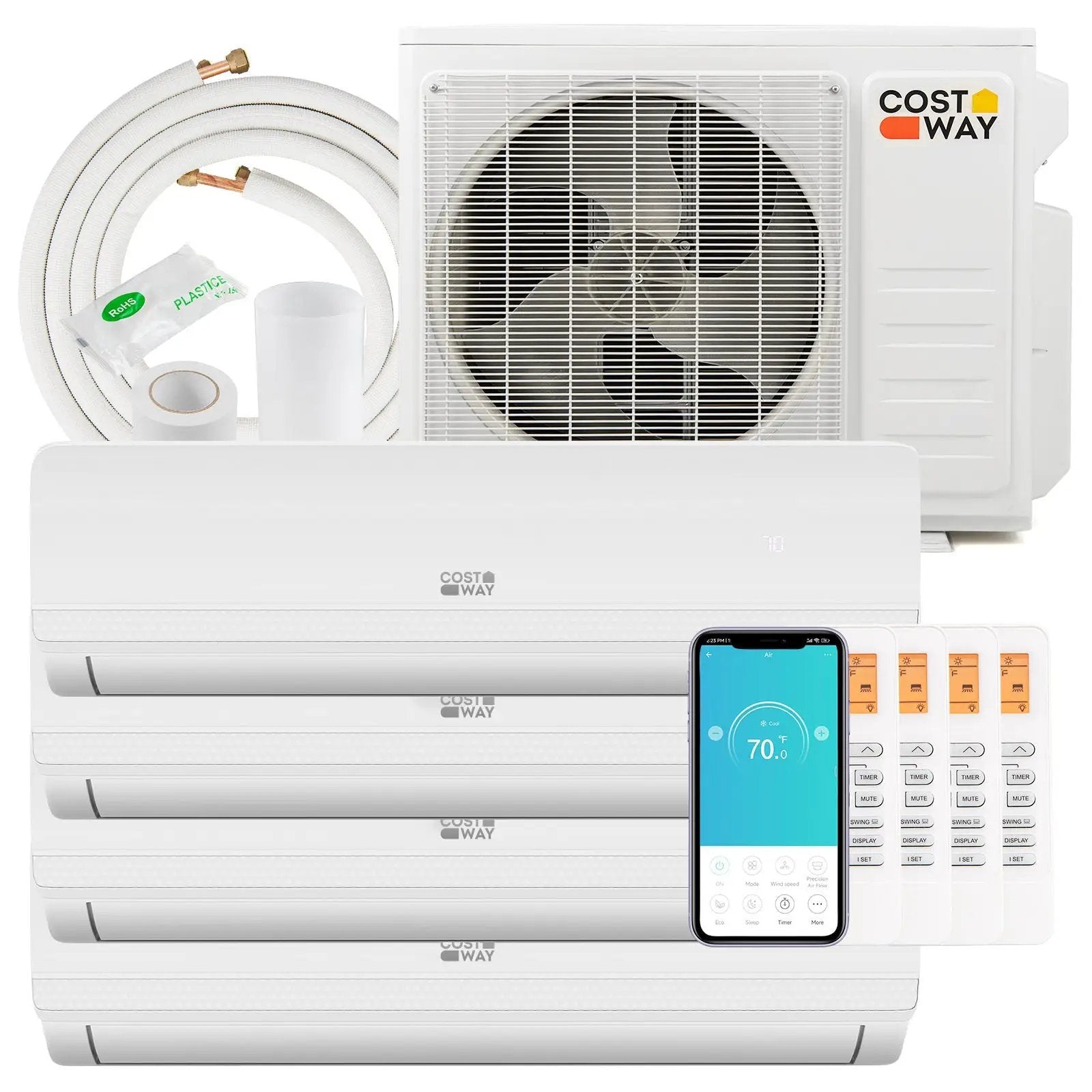 36000 BTU 4 Zone 19 SEER2 Mini Split AC with Heat Pump by DirectDeals