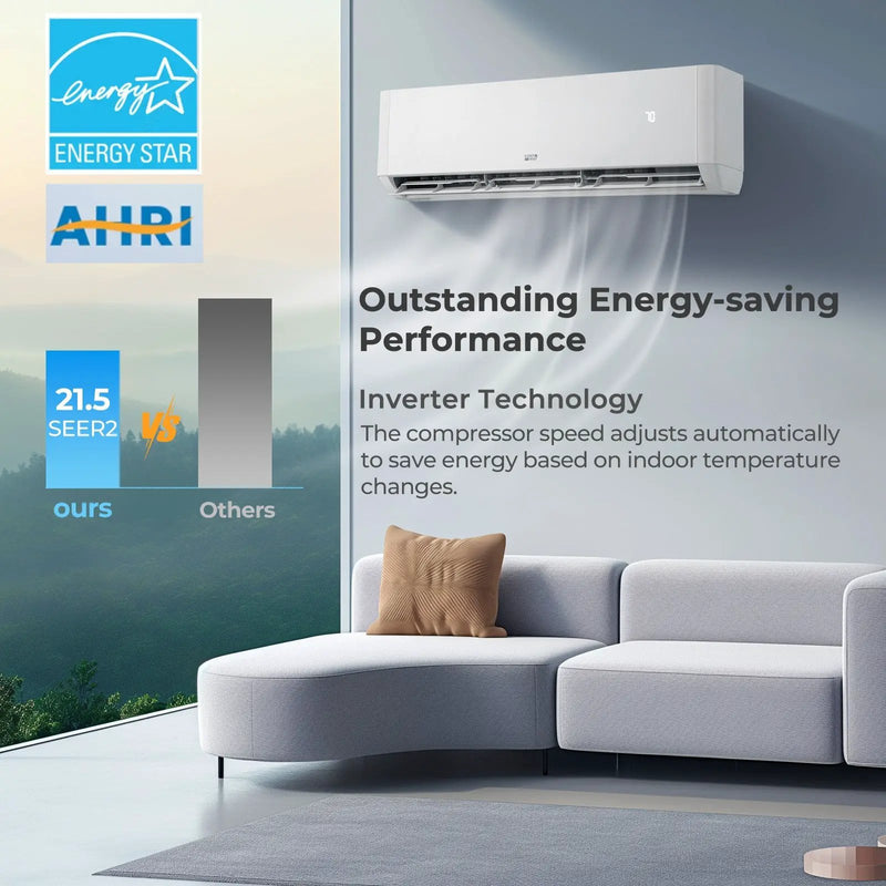 36000 BTU 3 Zone 21.5 SEER2 Mini Split AC with Heat Pump by DirectDeals
