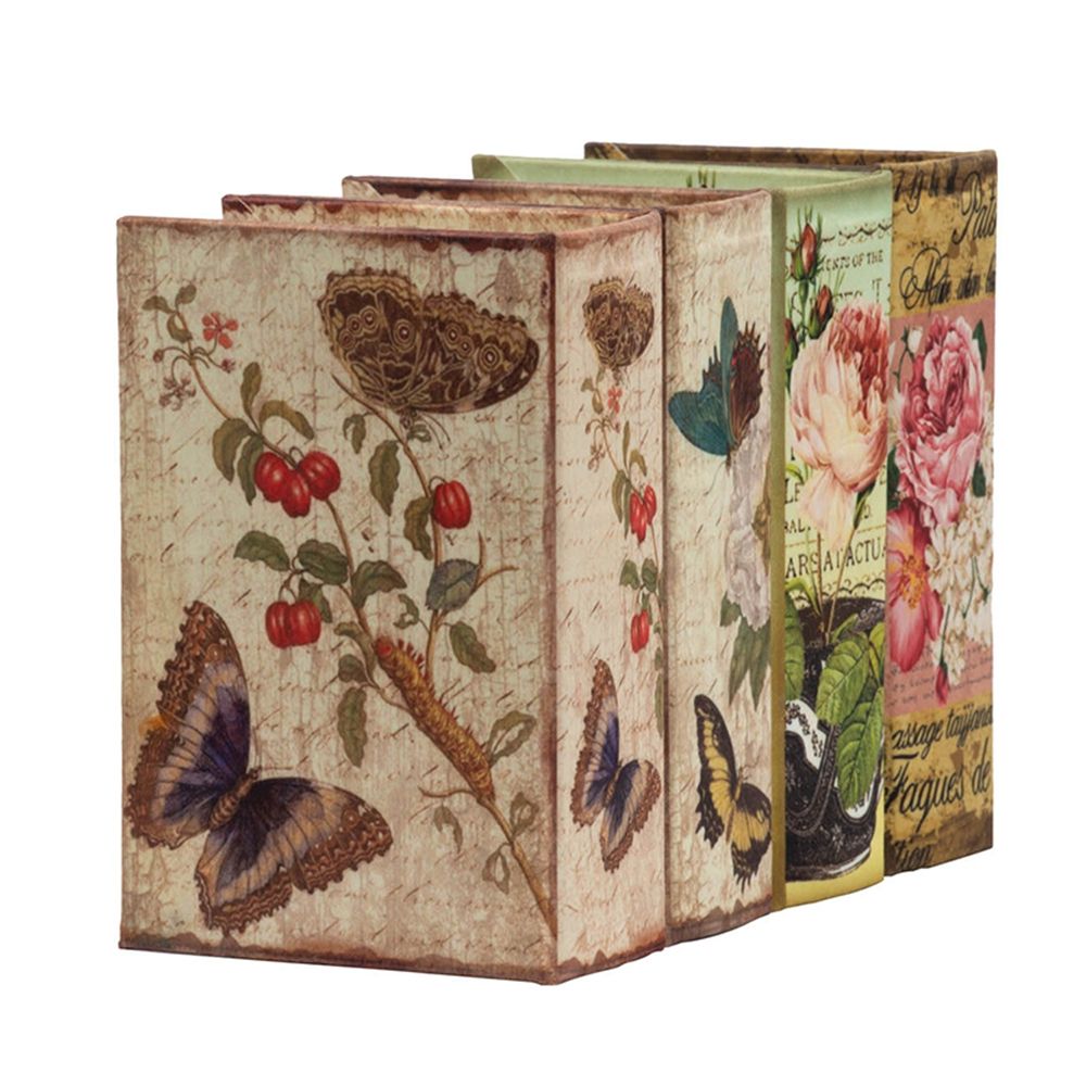 Multi-Color Book Boxes Set of 4 with Elegant Floral Design, photo 5 of 14