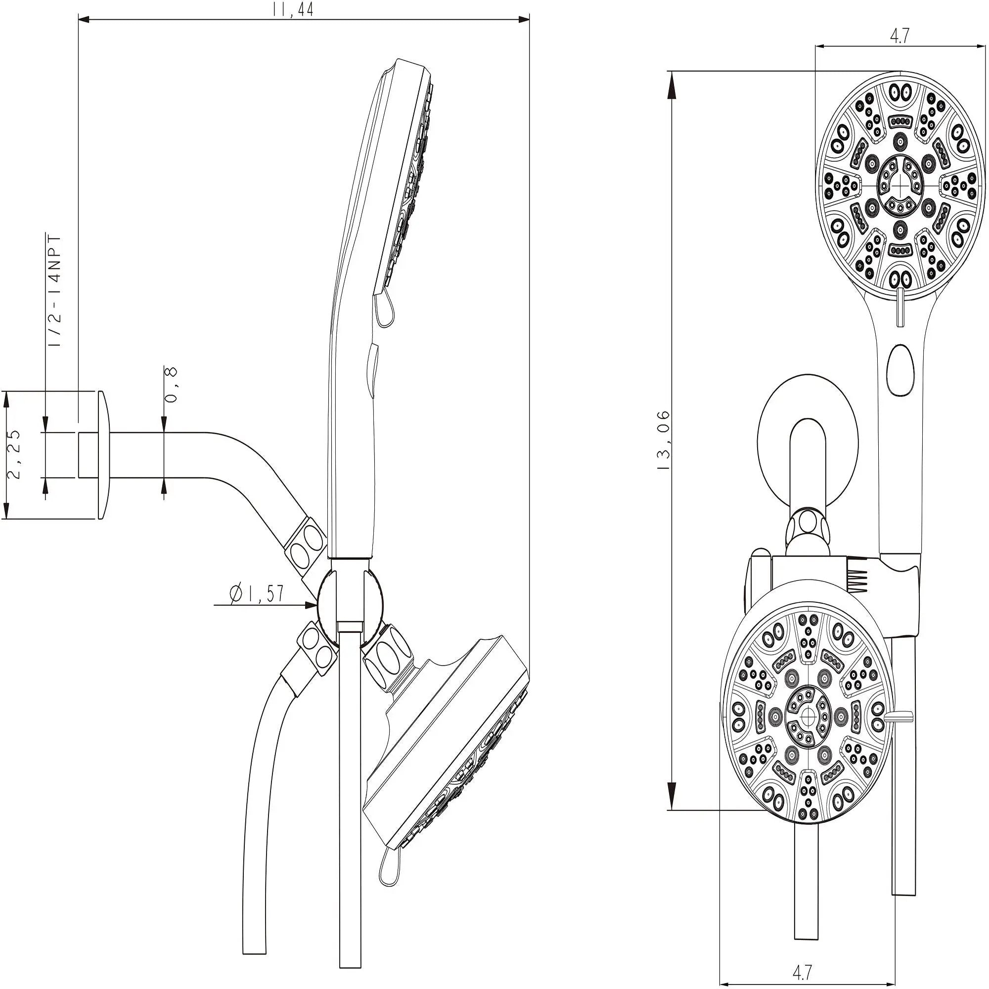 Multi Function Dual Shower Head 4.7" Rain Showerhead & 8 Function Hand Shower System - Brushed Nickel by HouseOfZazla
