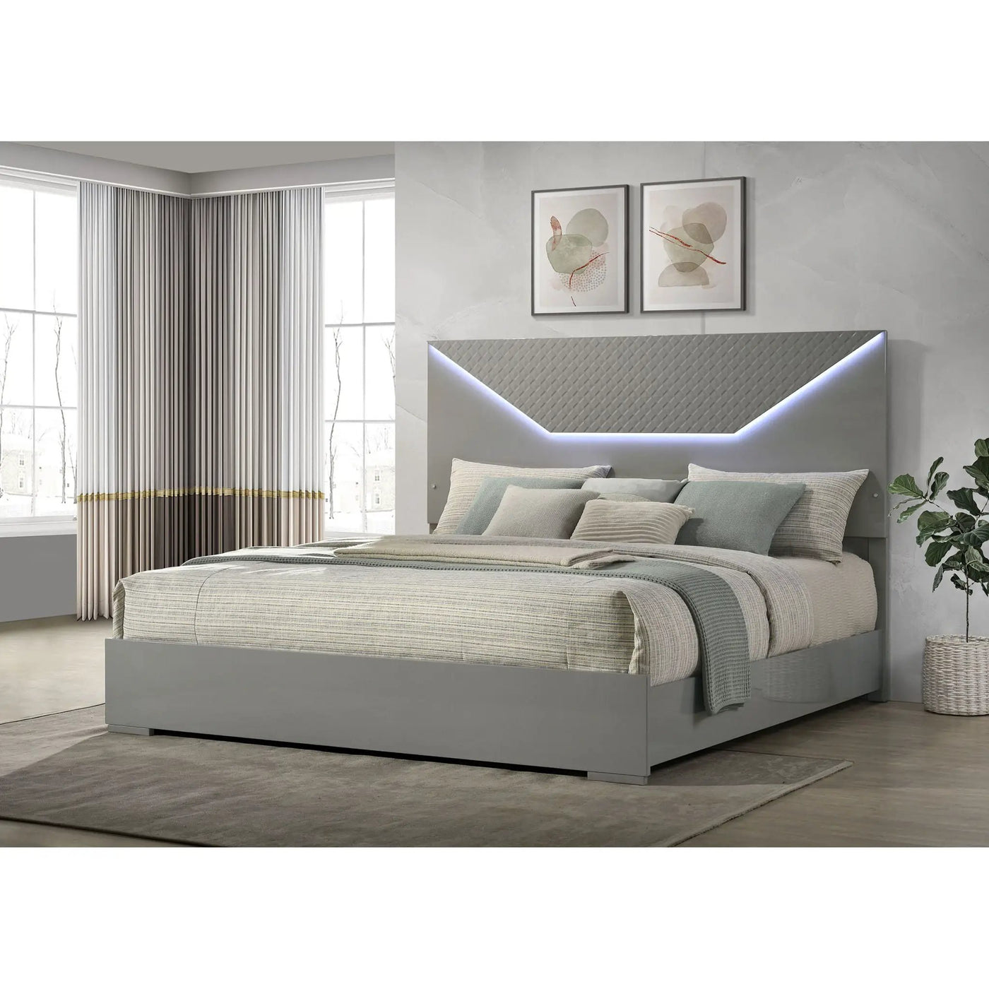 Pierce - Panel Bed LED Headboard by HouseOfZazla