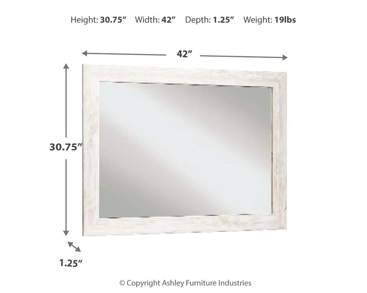 Paxberry - Bedroom Accent Mirror - Whitewash by Unique Piece Furniture