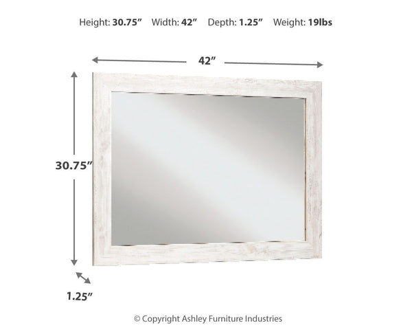 Paxberry - Bedroom Accent Mirror - Whitewash, photo 2 of 4