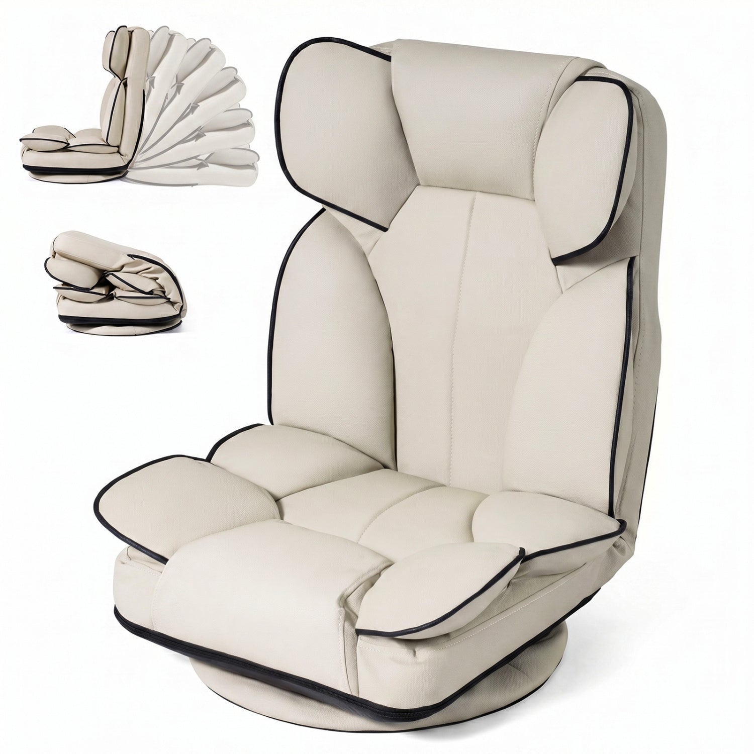 360 Degree Swivel Floor Gaming Chair with 6-Position Adjustable Backrest and Sponge Filling by DirectDeals