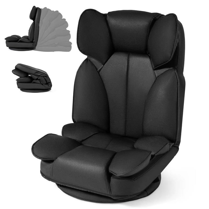 360 Degree Swivel Floor Gaming Chair with 6-Position Adjustable Backrest and Sponge Filling by DirectDeals