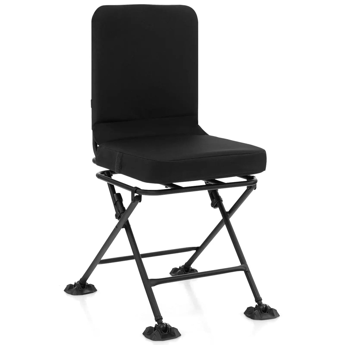 Swivel Folding Chair with Backrest and Padded Cushion by DirectDeals