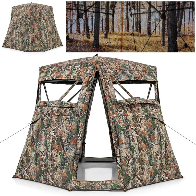 360° One Way See Through Ground Hunting Blind for Deer and Turkey Hunting by DirectDeals