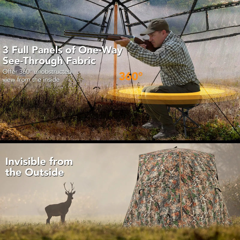 360° One Way See Through Ground Hunting Blind for Deer and Turkey Hunting by DirectDeals