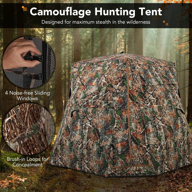 360° One Way See Through Ground Hunting Blind for Deer and Turkey Hunting by DirectDeals