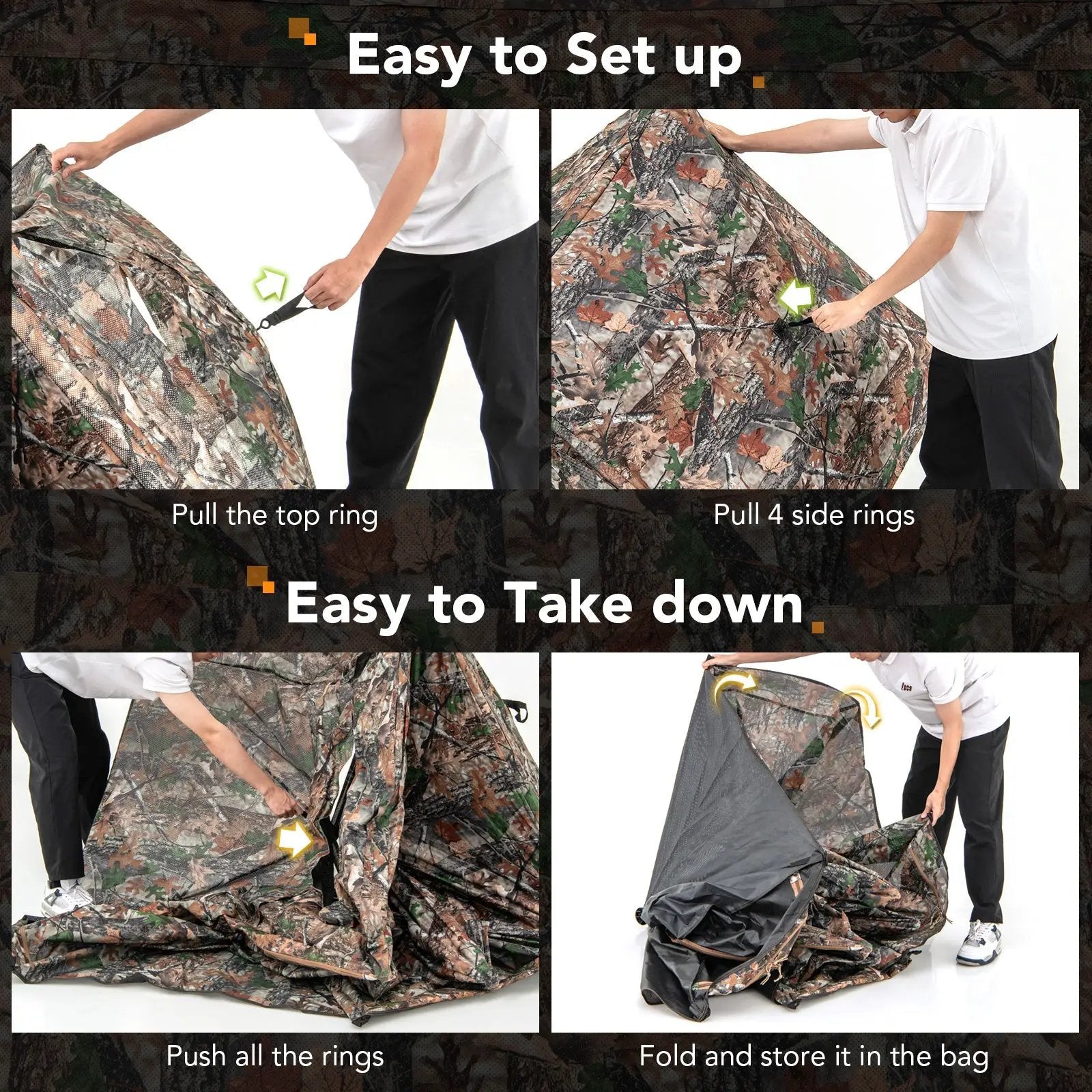 360° One Way See Through Ground Hunting Blind for Deer and Turkey Hunting by DirectDeals