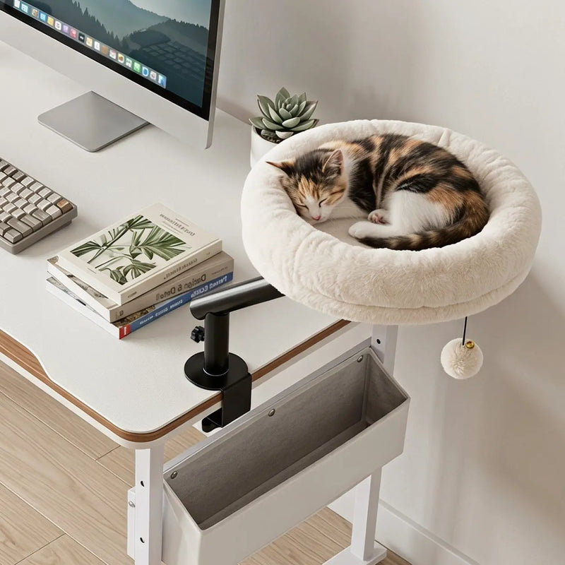 Cat Desk Bed with 360° Rotating Perch and Clamp Mount by DirectDeals