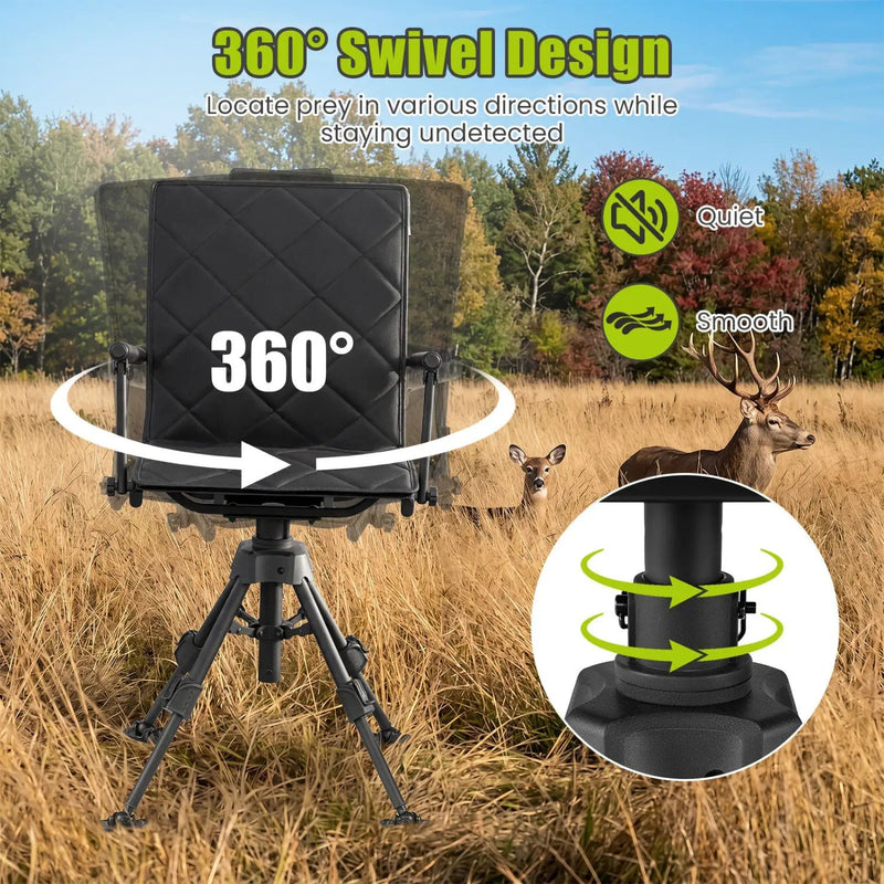 360° Swivel Hunting Seat with 5-Level Adjustable Height by DirectDeals