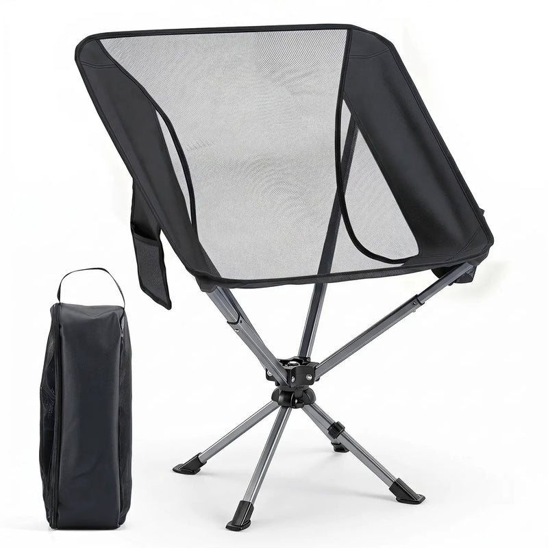 360° Swivel Camping Chair with Cup Holder - 330 lbs Capacity by DirectDeals