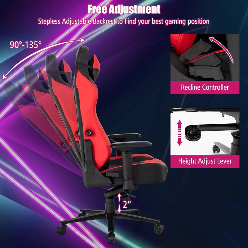 360¬∞ Swivel Computer Chair with Casters for Office Bedroom-Red by DirectDeals