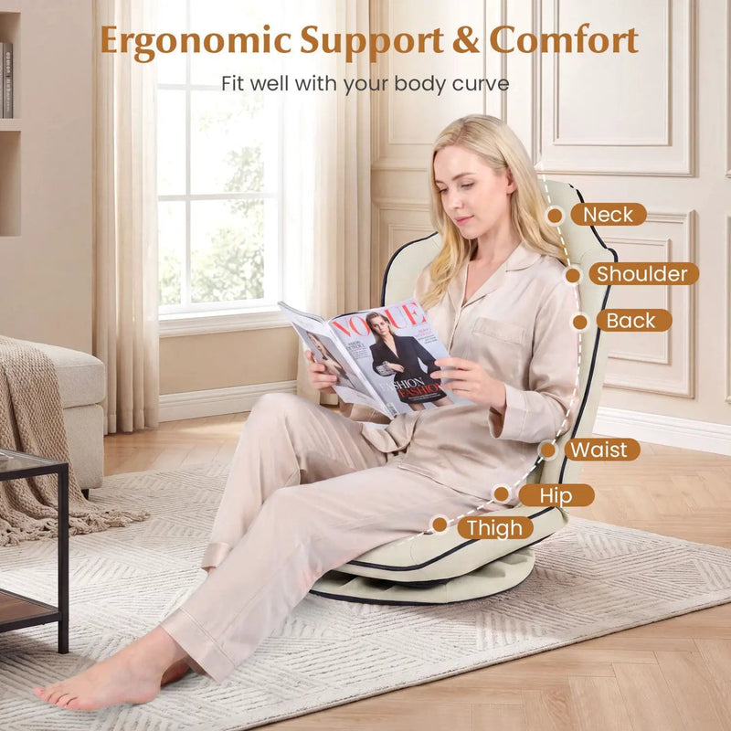 360° Swivel Floor Gaming Chair with Adjustable Backrest by DirectDeals