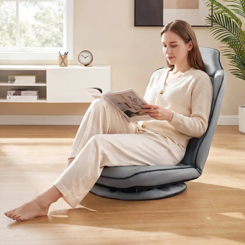 360° Swivel Floor Gaming Chair with Adjustable Backrest by DirectDeals