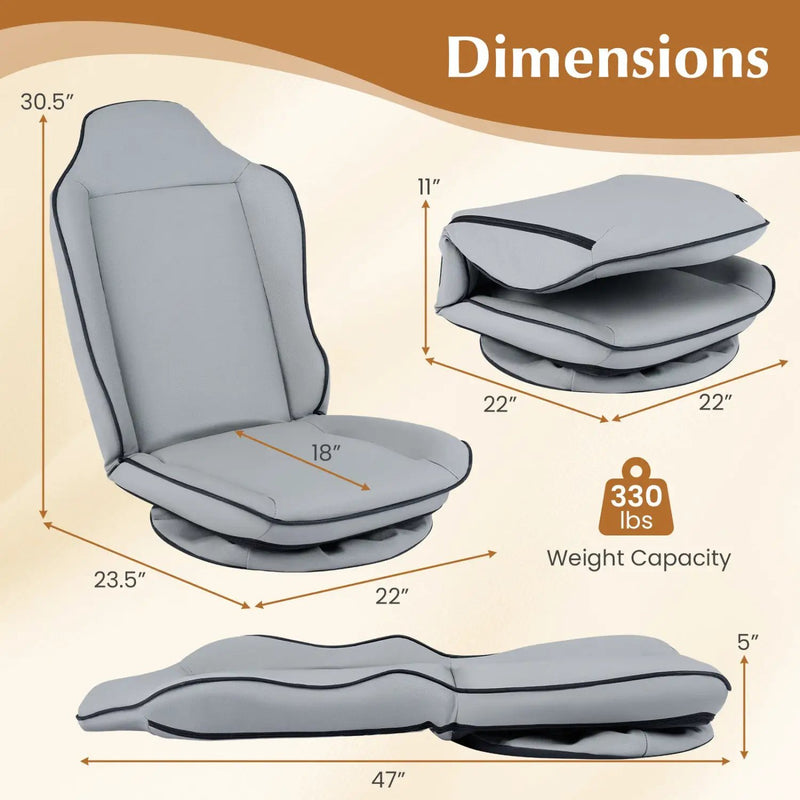 360° Swivel Floor Gaming Chair with Adjustable Backrest by DirectDeals