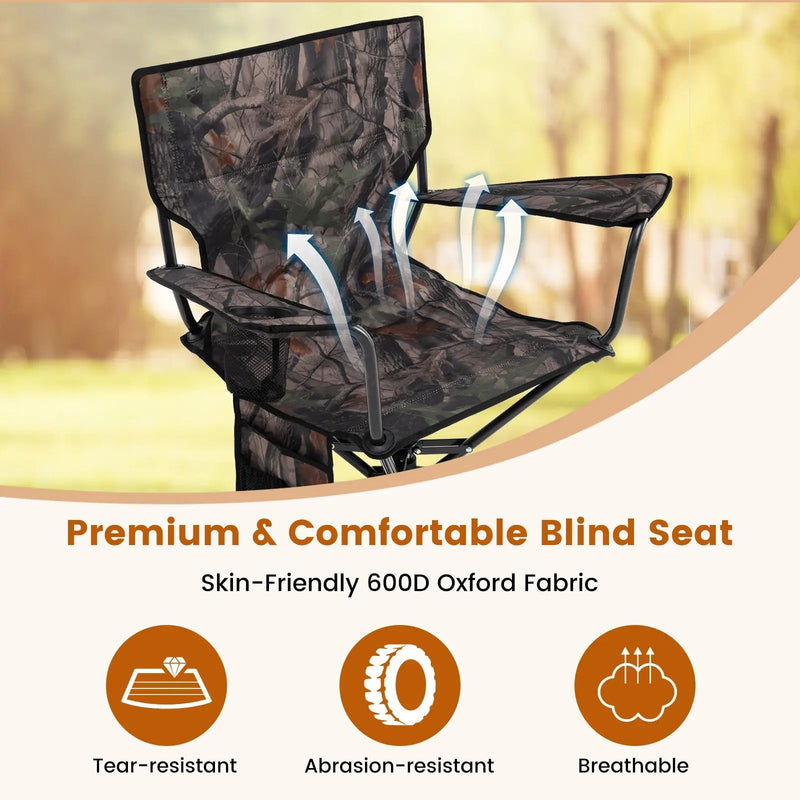 360¬∞ Swivel Hunting Chair Portable Foldable Hunting Chair Set of 2-Camo by DirectDeals