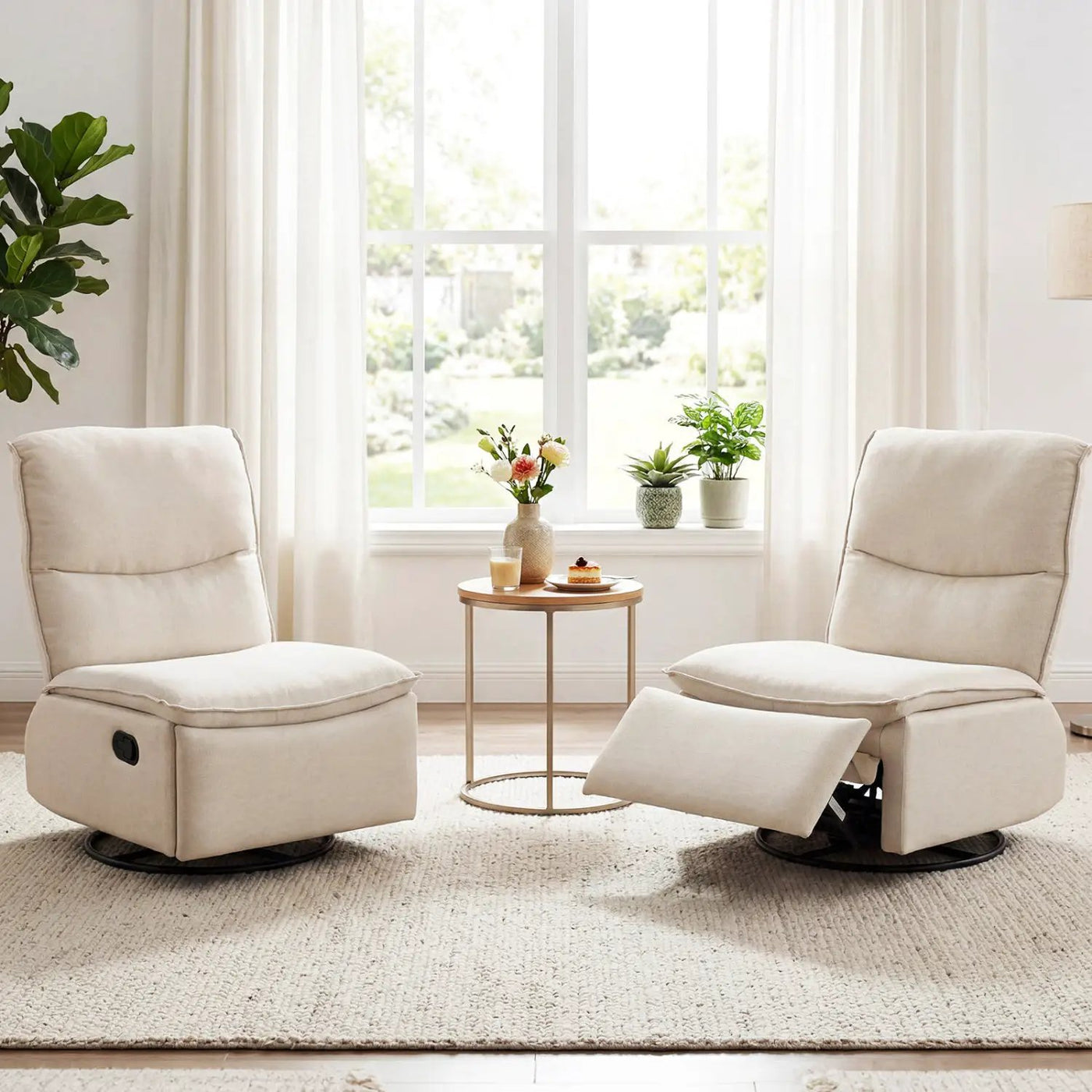 360° Swivel Rocking Chair with Cushioned Back for Living Room by DirectDeals