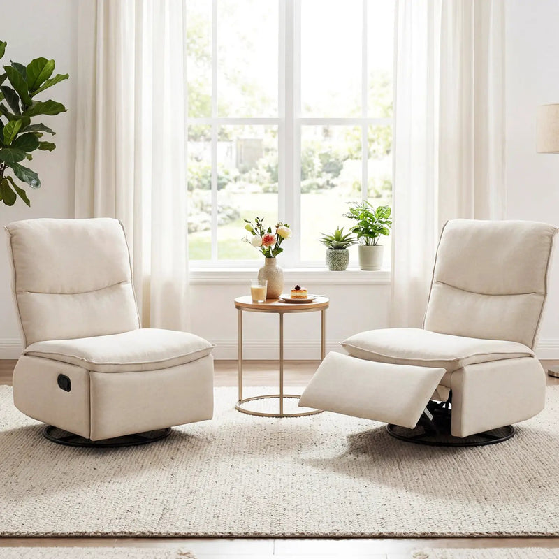 360° Swivel Rocking Chair with Cushioned Back for Living Room by DirectDeals