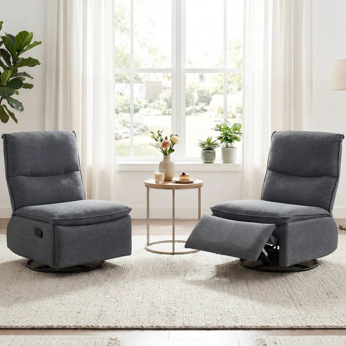 360° Swivel Rocking Chair with Cushioned Back for Living Room by DirectDeals