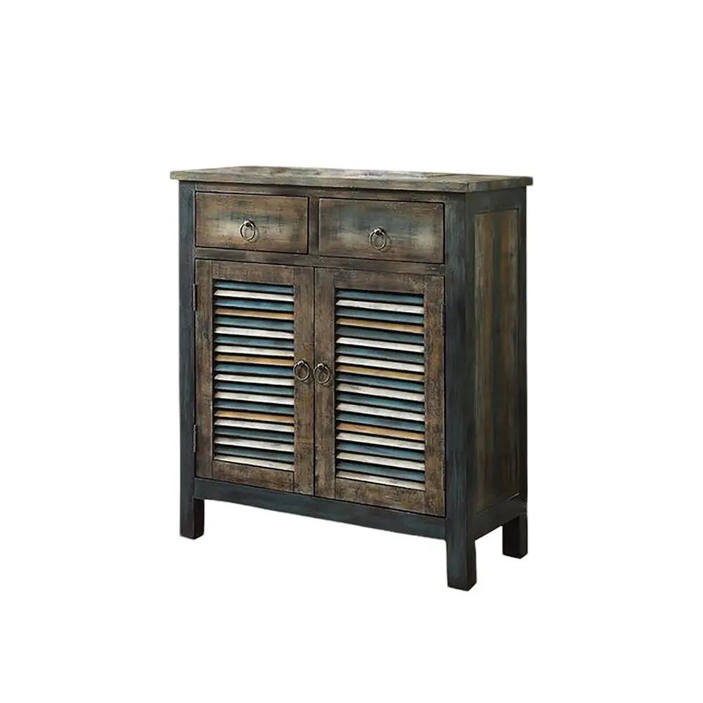 Glancio - Console Cabinet - Antique Oak & Teal by Unique Piece Furniture