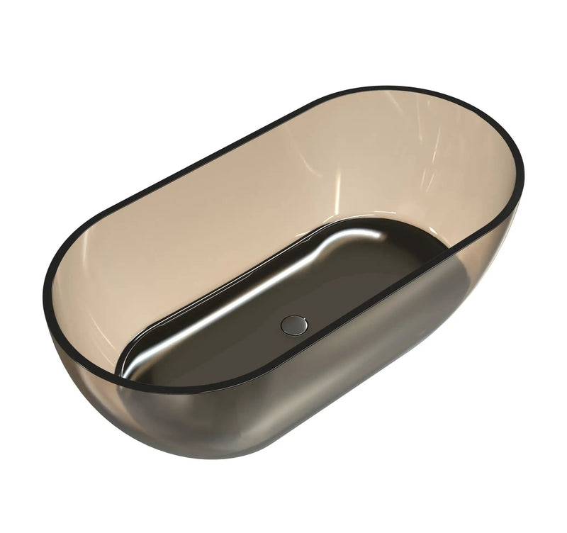 59 Inch Small-Size Resin Oval Freestanding Bathtub by HouseOfZazla