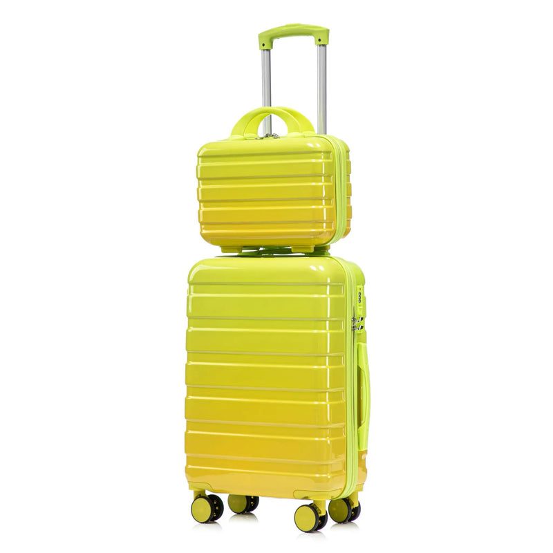 14'/20' 2-Piece PC Spinner Wheel Luggage Set with Gradient Color and Lock by HouseOfZazla