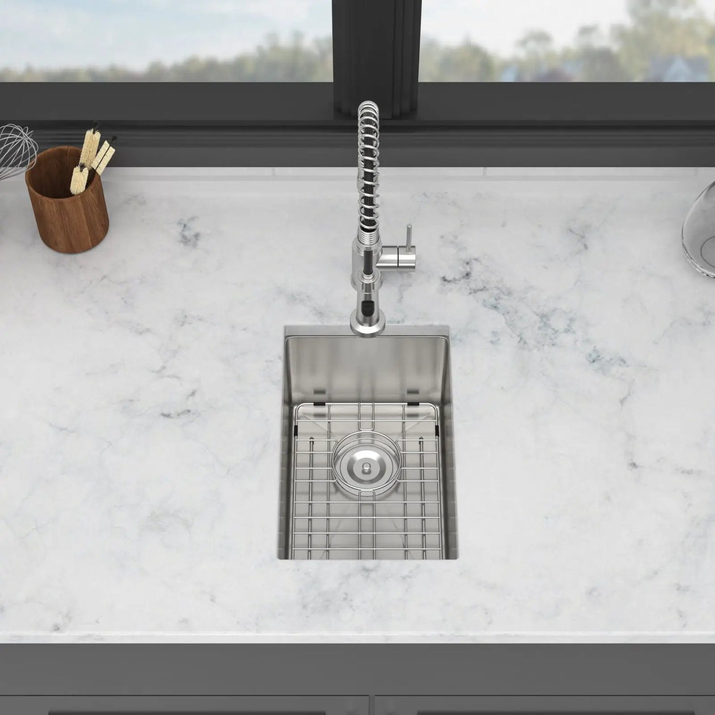 Undermount Steel Kitchen Sink, Deep Single Bowl Basin by HouseOfZazla