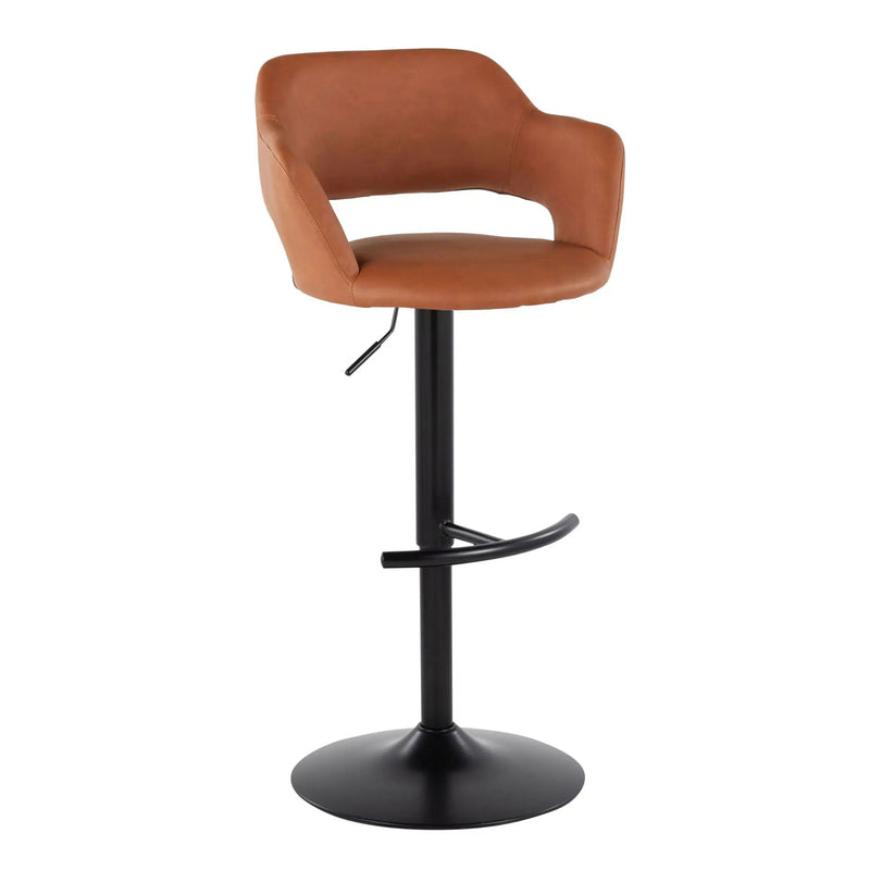 Margarite - Contemporary Adjustable Barstool With Swivel With Rounded T Footrest (Set of 2) by Unique Piece Furniture