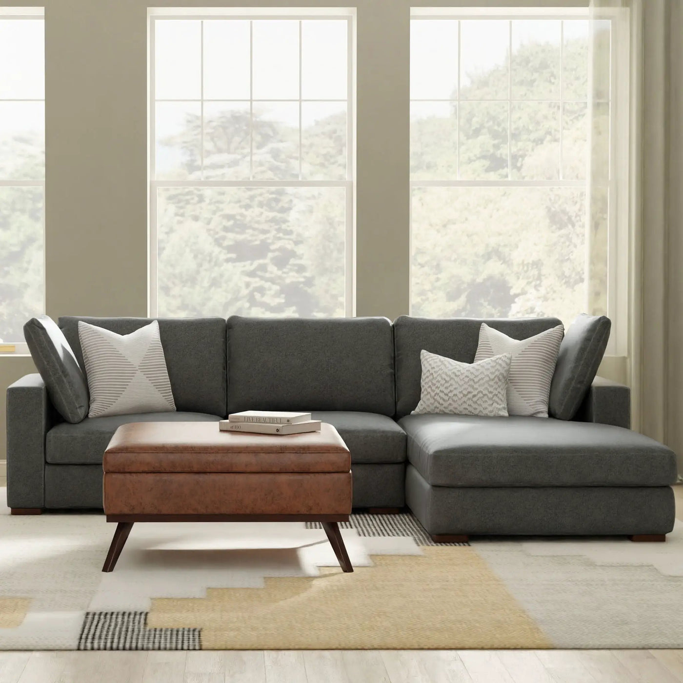 Charlie - Upholstered Deep Seater Sectional Sofa by Unique Piece Furniture