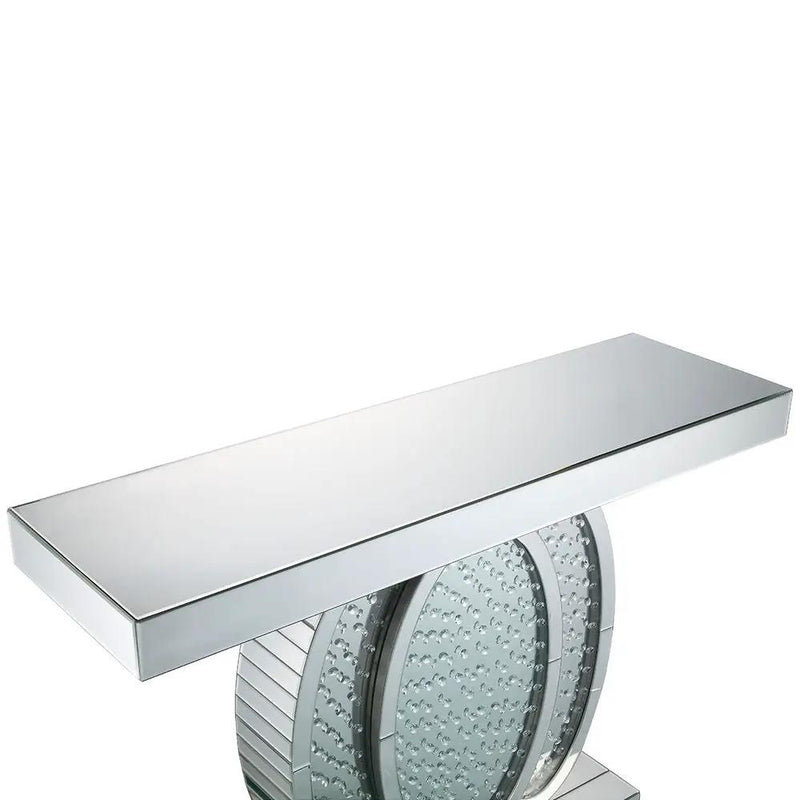 Nysa - 47"L Console Table - Mirrored & Faux Crystals by Unique Piece Furniture