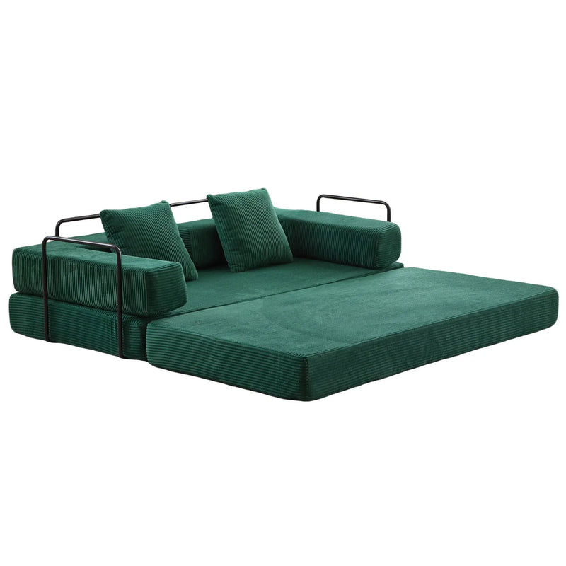 Floor Couch, Convertible Floor Sofa Bed With Pillow Back Support Armrest by HouseOfZazla