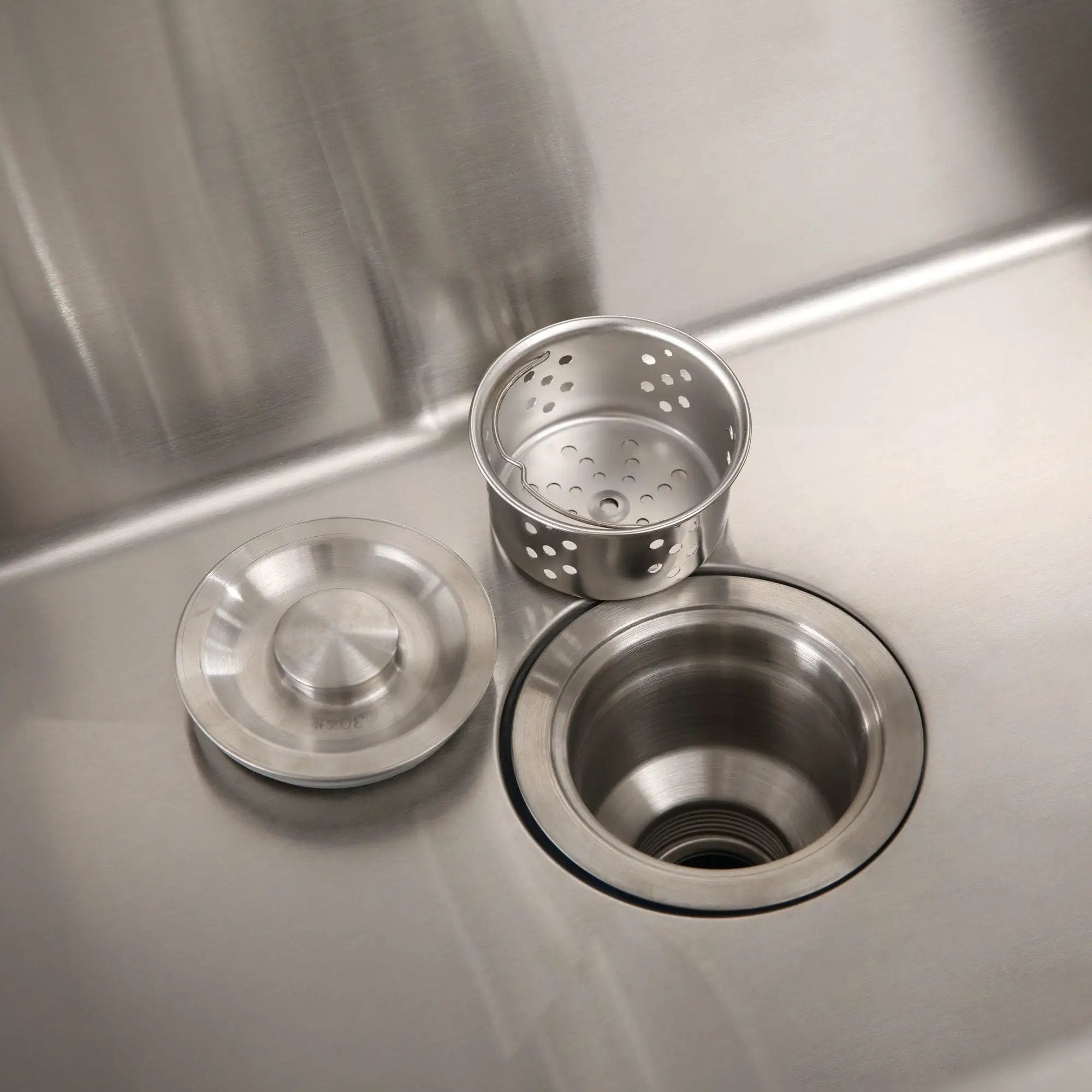 24" Stainless Steel Washing Sink With Faucet Hoses And Drain Head Only (Update) - Silver by HouseOfZazla