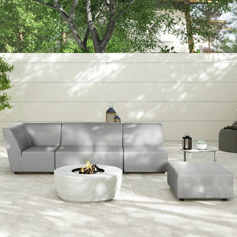Cleo - Modular Upholstered Deep Seating Patio Corner Chair Axroma Olefin by HouseOfZazla