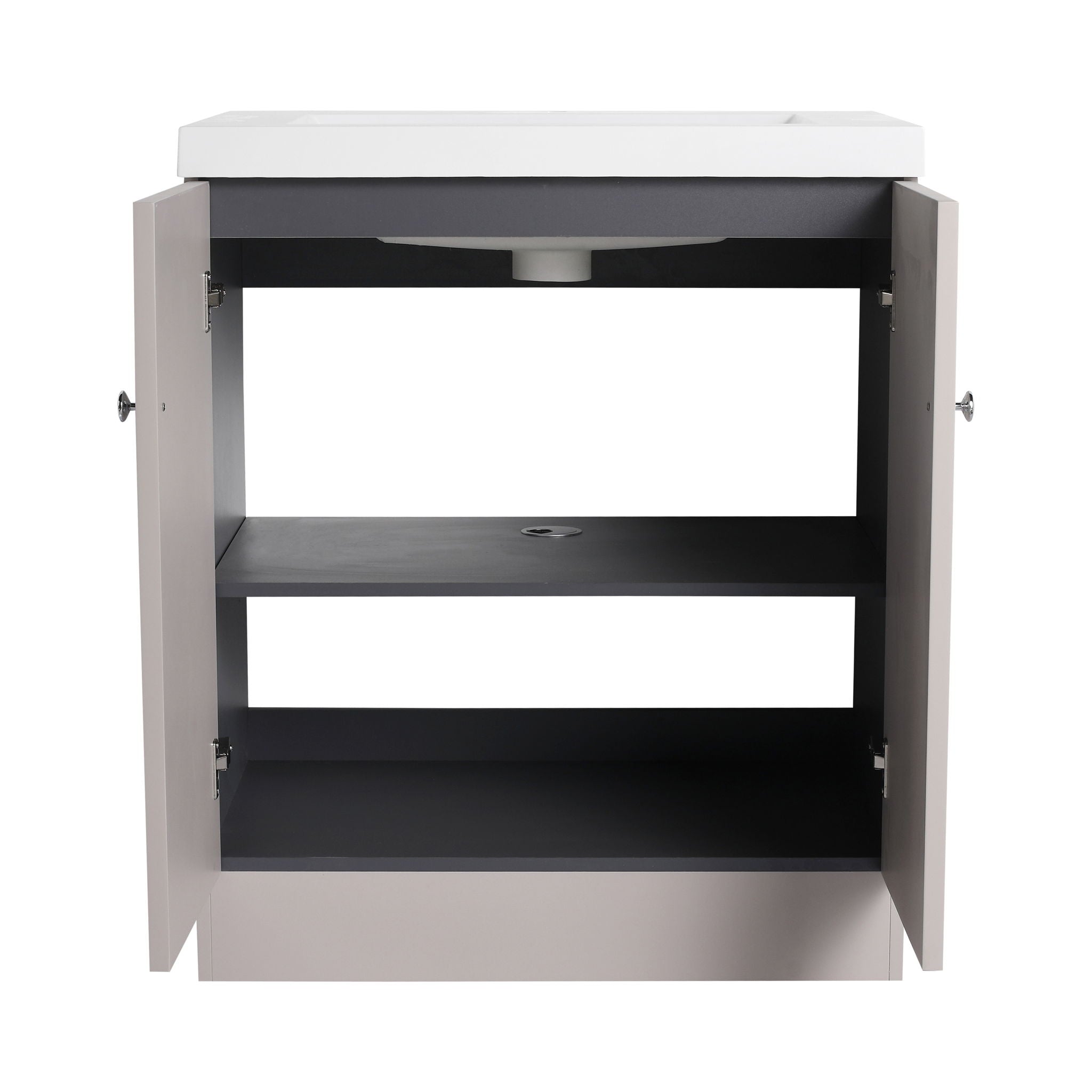 Contemporary Freestanding Bathroom Vanity With Resin Sink & Soft-Close Cabinet Doors by HouseOfZazla