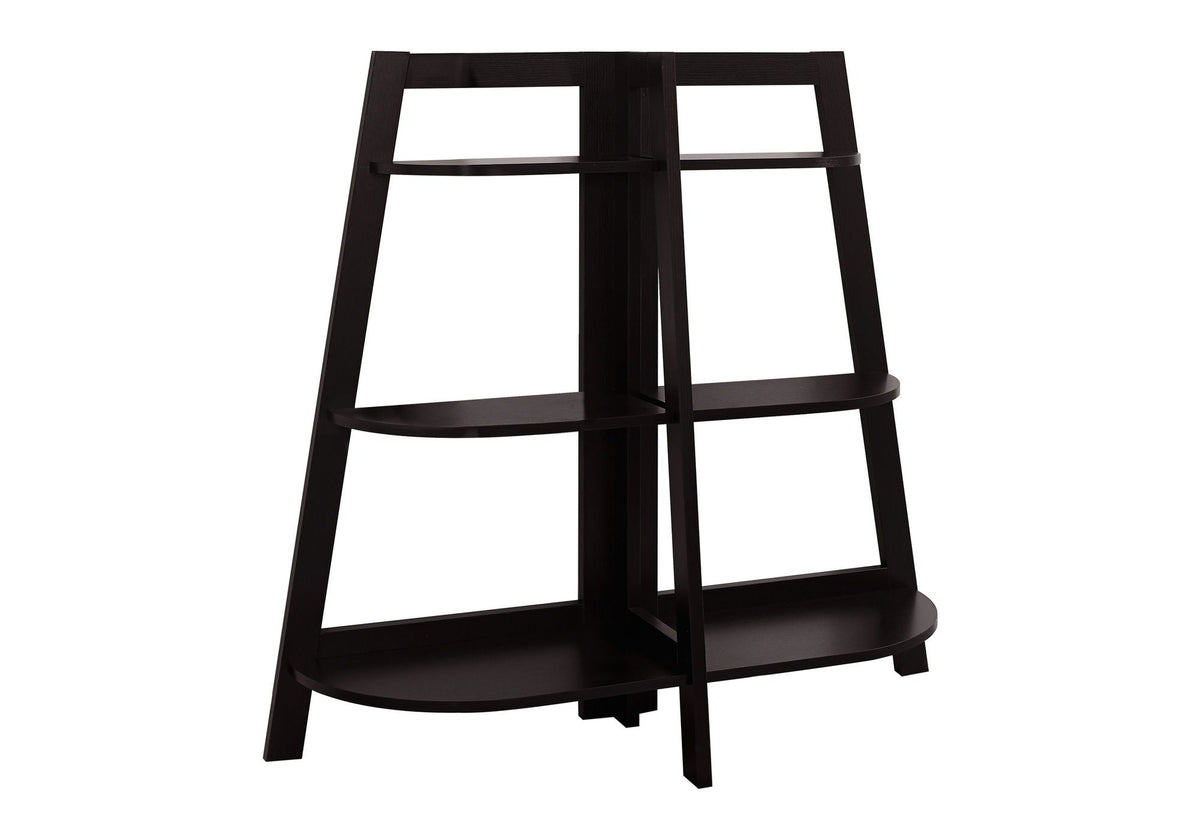 Modern 3 Tier Wood Etagere Bookshelf with Open Design - White, Dark Brown, or Light Brown