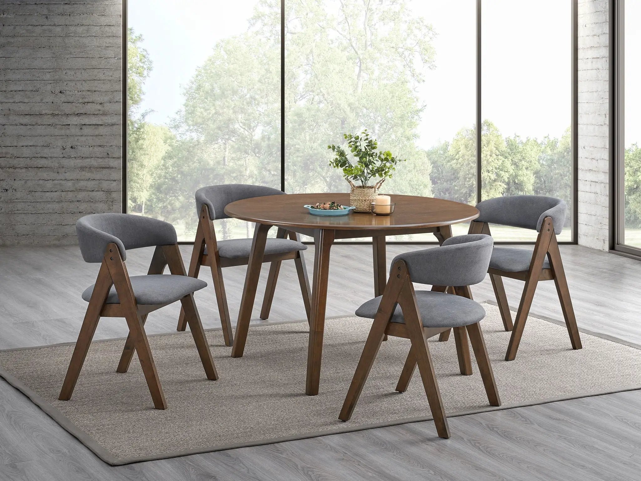 Keiki - 5 Piece Dining Room Set - Walnut by Unique Piece Furniture
