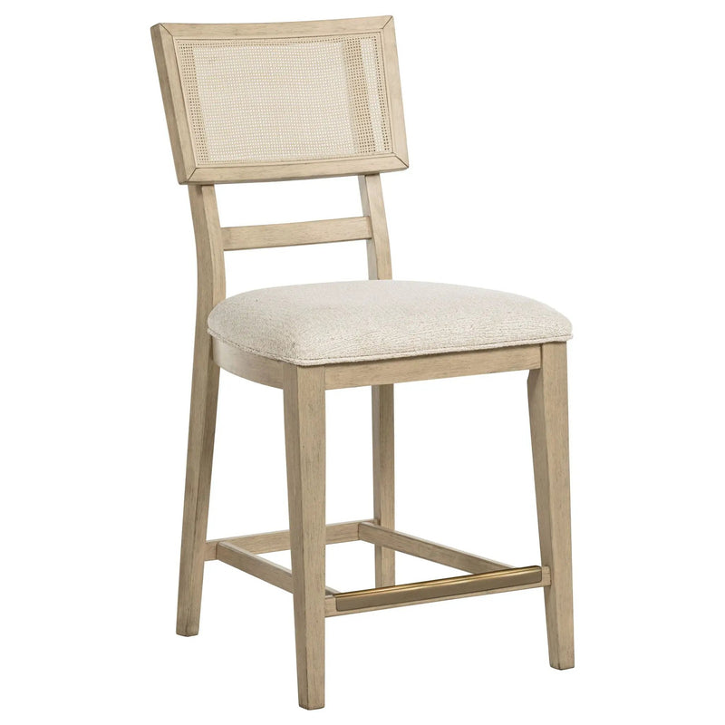 Kailani Rattan Cane Counter Side Chair Beige Oak (Set of 2) by Unique Piece Furniture