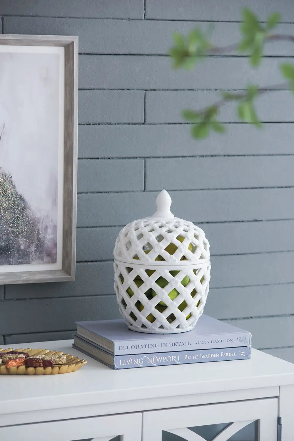 Ballas - Bird Lidded Jar - White by HouseOfZazla