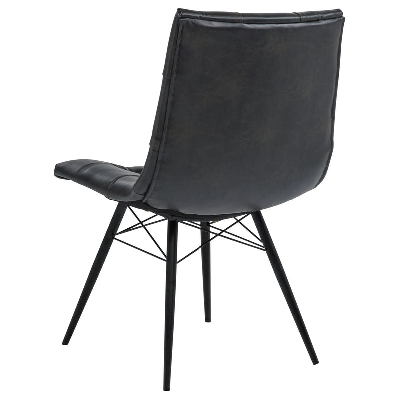 Aiken Faux Leather Upholstered Dining Side Chair Charcoal Grey (Set of 4) by Unique Piece Furniture