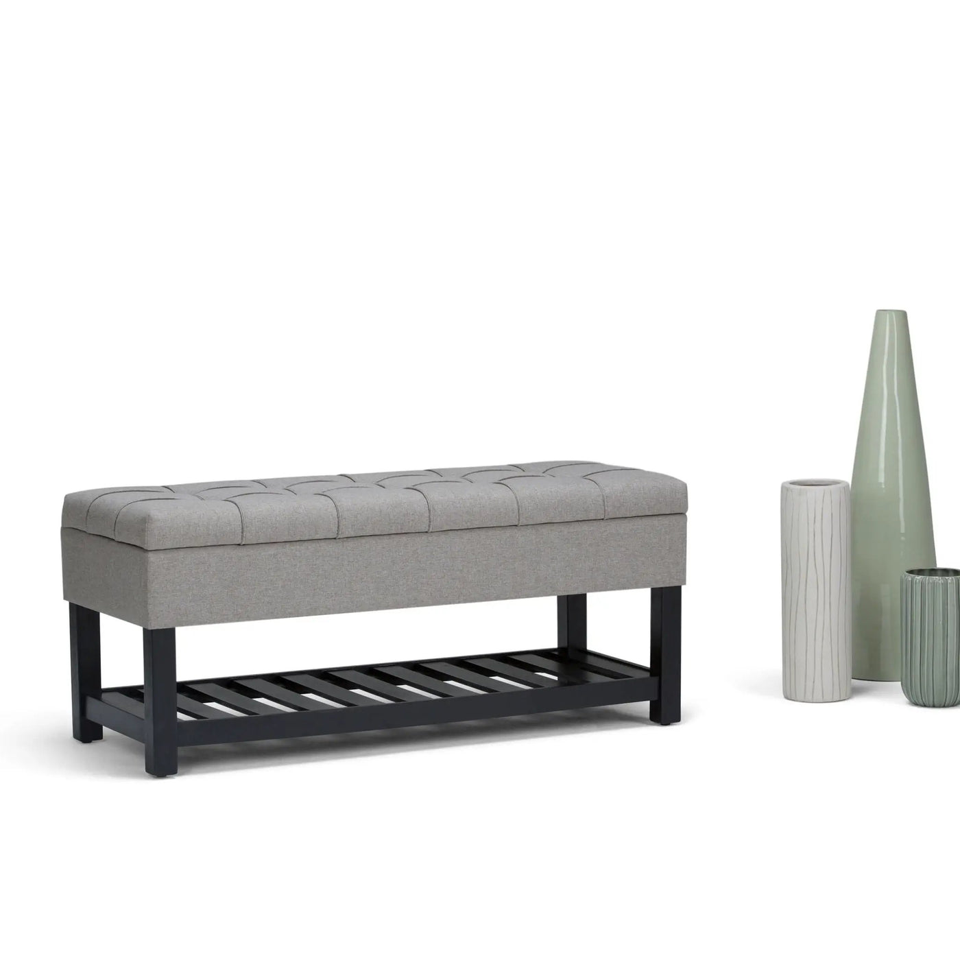 Saxon - Upholstered Transitional Storage Ottoman Bench by HouseOfZazla