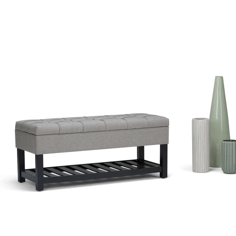 Saxon - Upholstered Transitional Storage Ottoman Bench by HouseOfZazla