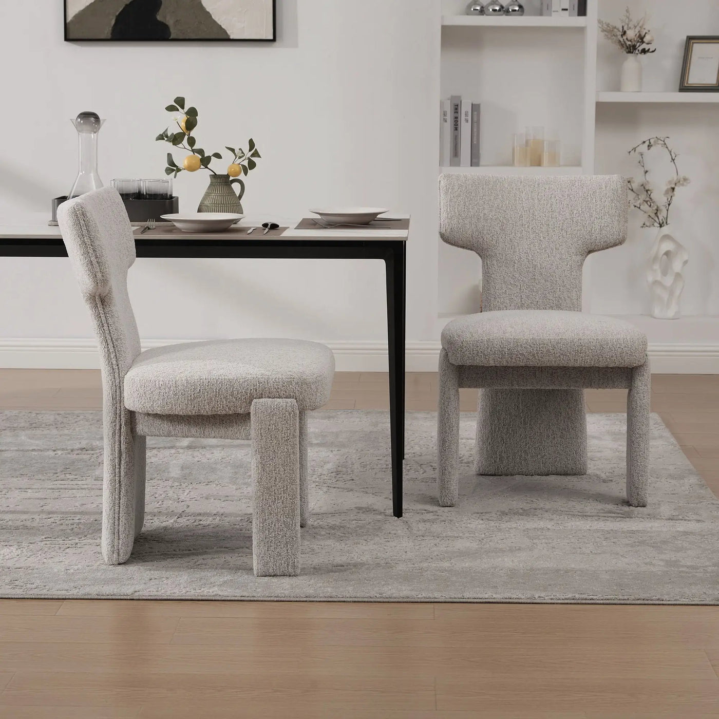 Armless Curved Back Accent Chairs by Unique Piece Furniture