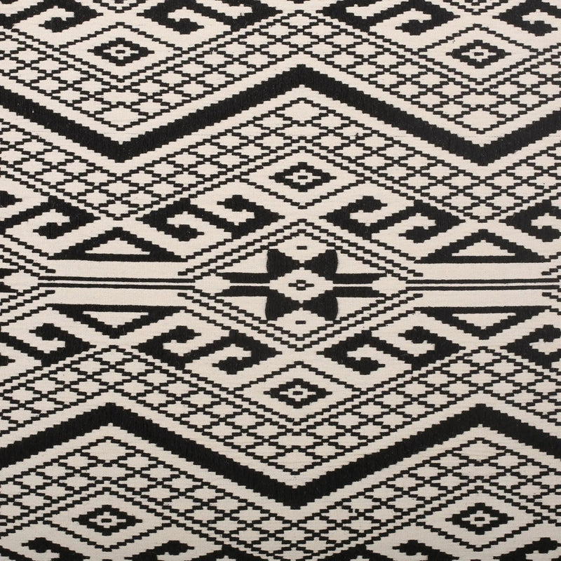 Kiki - Rectangular Pouf Ottoman Floor Cushion Natural - Black by Unique Piece Furniture