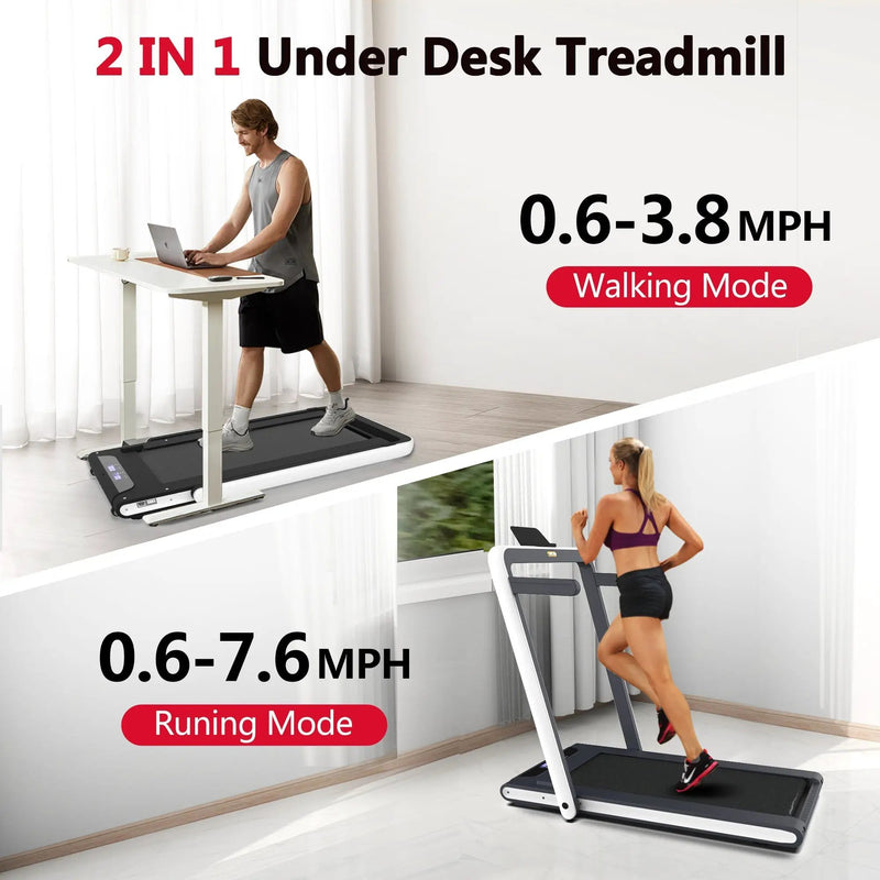 2 in 1 Under Desk Treadmill 2.5HP Folding Electric Machine by HouseOfZazla