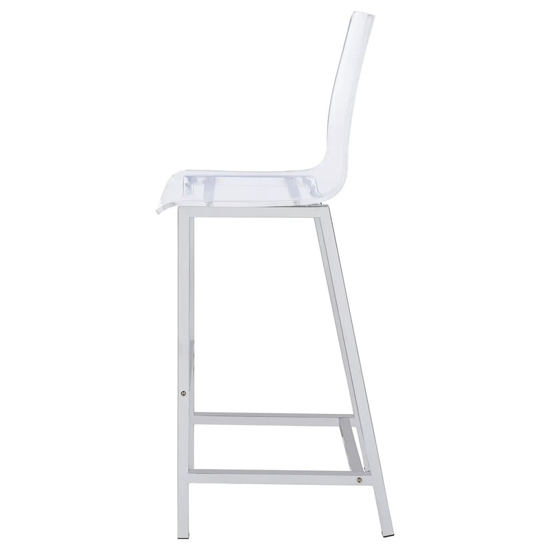 Juelia Clear Acrylic Bar Chair Chrome (Set of 2) by Unique Piece Furniture