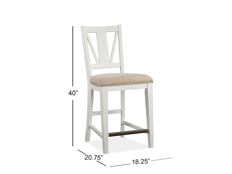 Heron Cove - Counter Chair With Upholstered Seat (Set of 2) - Chalk White, photo 2 of 7
