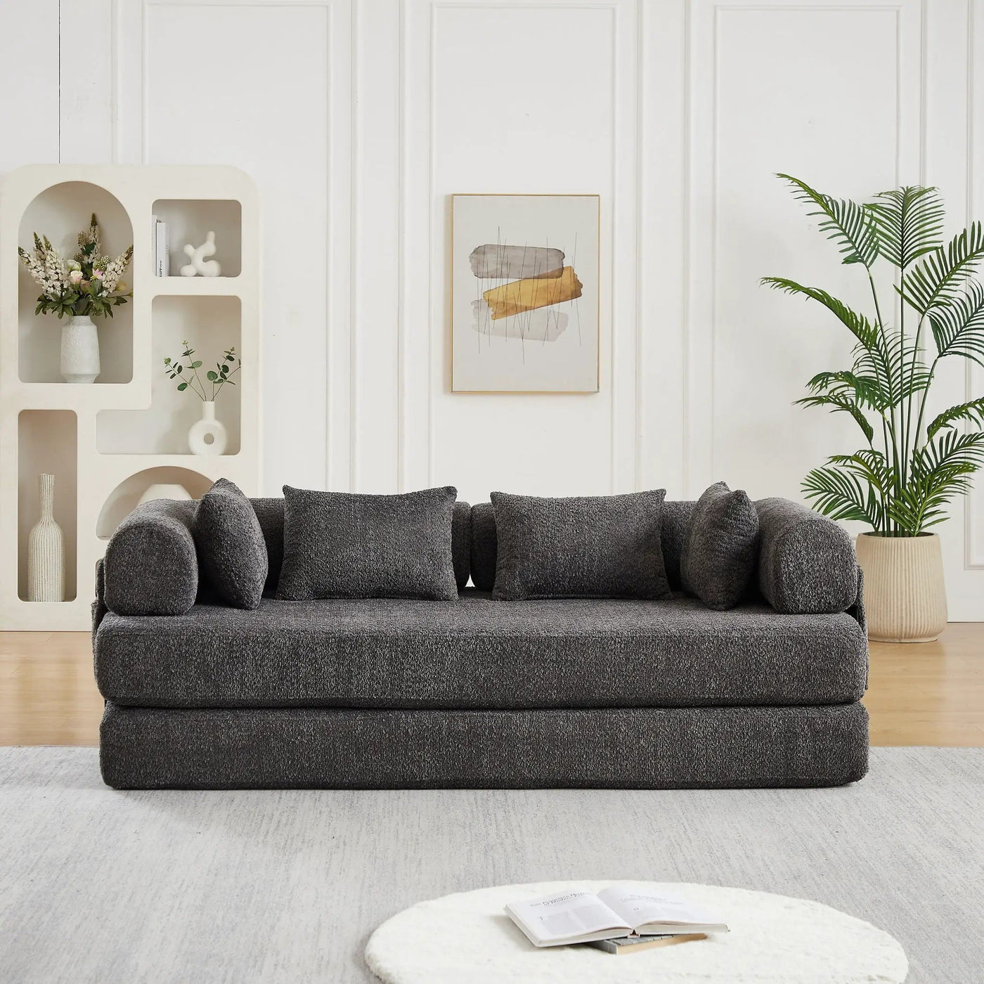 Convertible Sleeper Sofa Bed With Cylindrical Pillow by HouseOfZazla